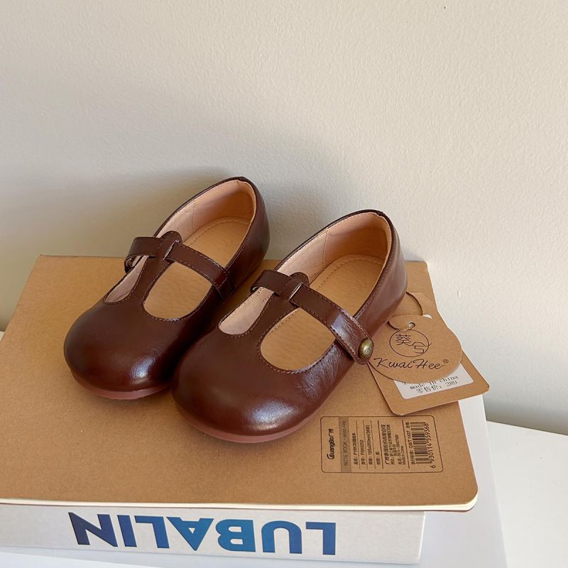 Detské Mary Jane topánky s mikrovláknovým zvrškom, gumová podrážka, zapínanie na Velcro, protišmyková podrážka, korejský štýl