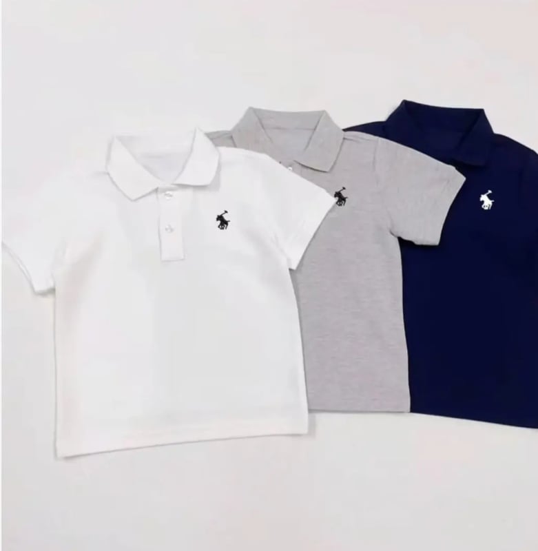 Σετ πόλο για παιδιά: πόλο πουκάμισο με κοντά μανίκια και σορτς, αναπνεύσιμο βαμβάκι, γιακάς polo, unisex, 3–8 ετών