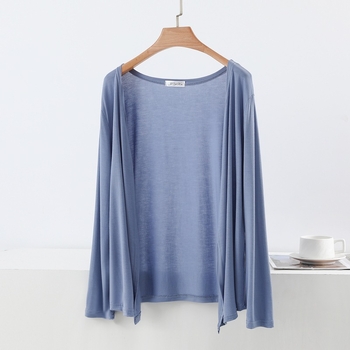 Modalové vonkajšie oblečenie, otvorený predný diel, tenké, dlhé rukávy, voľný strih, patchwork, obsah modal 90–95%