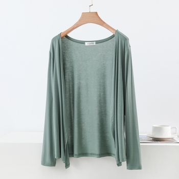 Modalové vonkajšie oblečenie, otvorený predný diel, tenké, dlhé rukávy, voľný strih, patchwork, obsah modal 90–95%