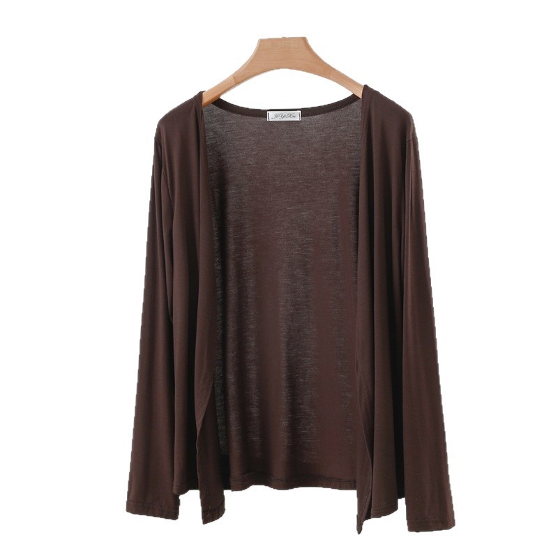 Modalové vonkajšie oblečenie, otvorený predný diel, tenké, dlhé rukávy, voľný strih, patchwork, obsah modal 90–95%