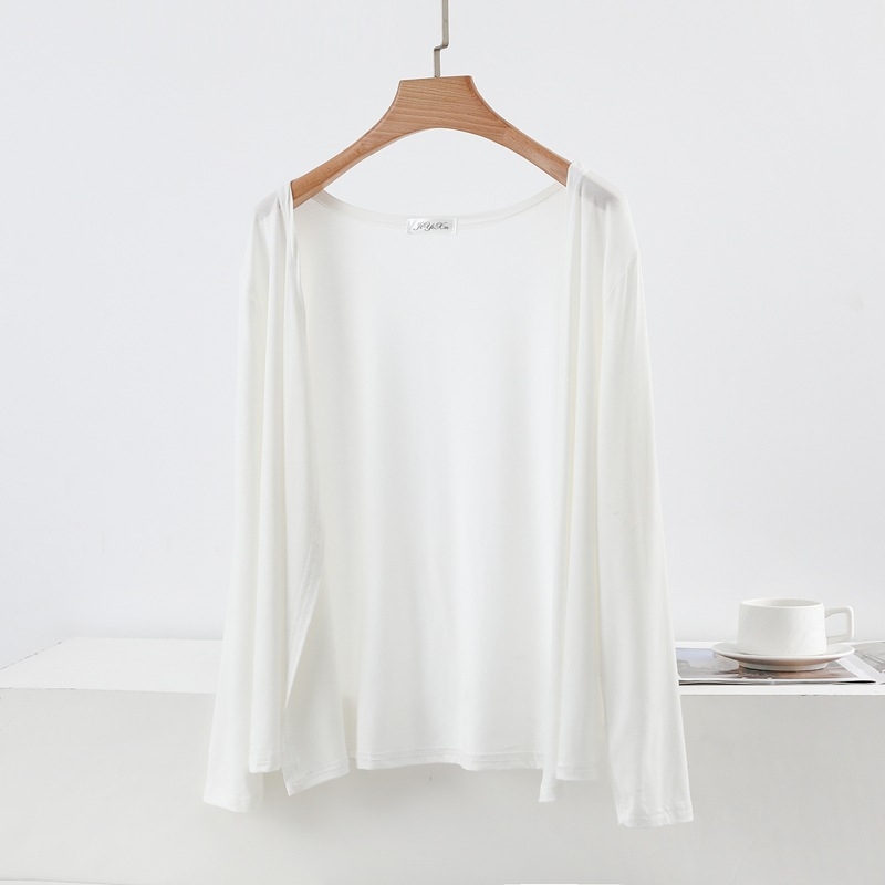 Modalové vonkajšie oblečenie, otvorený predný diel, tenké, dlhé rukávy, voľný strih, patchwork, obsah modal 90–95%