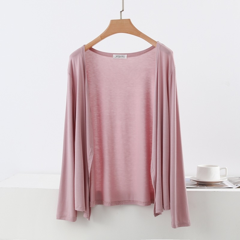 Modalové vonkajšie oblečenie, otvorený predný diel, tenké, dlhé rukávy, voľný strih, patchwork, obsah modal 90–95%