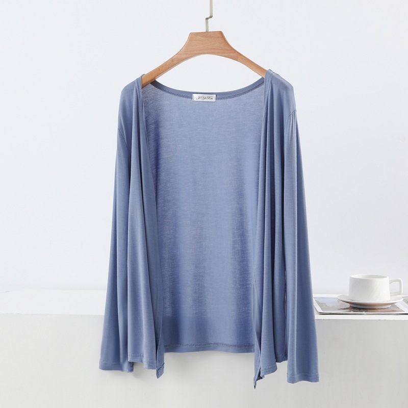 Modalové vonkajšie oblečenie, otvorený predný diel, tenké, dlhé rukávy, voľný strih, patchwork, obsah modal 90–95%