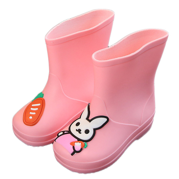 Детски ботуши за дъжд с карикатурен принт, леки, водоустойчиви, подплатени с флис и нехлъзгаща подметка, за възраст 1-6 години