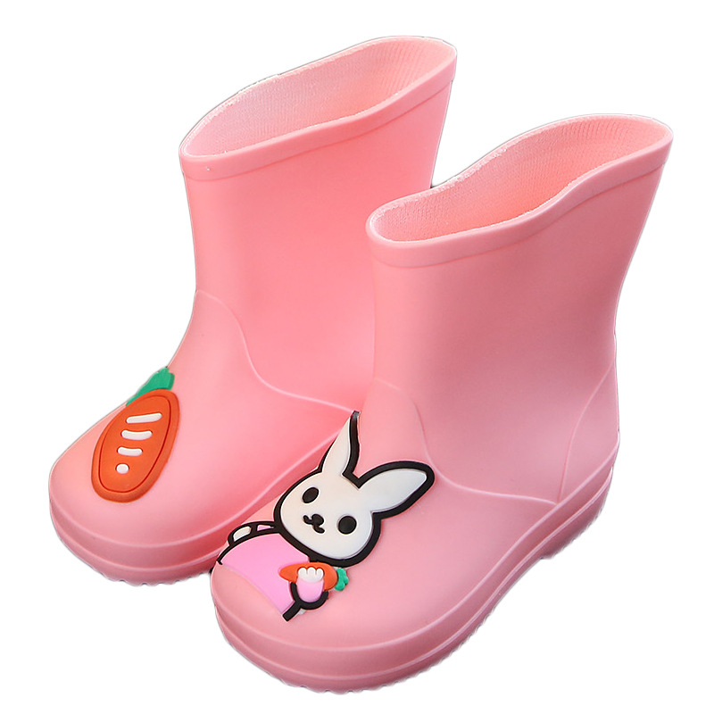 Детски ботуши за дъжд с карикатурен принт, леки, водоустойчиви, подплатени с флис и нехлъзгаща подметка, за възраст 1-6 години