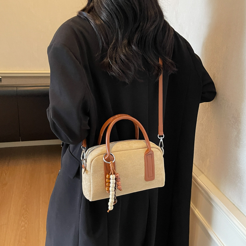 Ženska bowling torba — street style, PU koža, rameni crossbody, vodoravni kvadratnog oblika, zatvarač