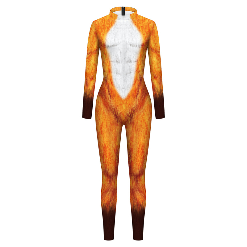 Дамски cosplay гащеризон с леопардов принт и тигрова кожа, полиестер, марка Nadanbao, за игри и роли в аниме