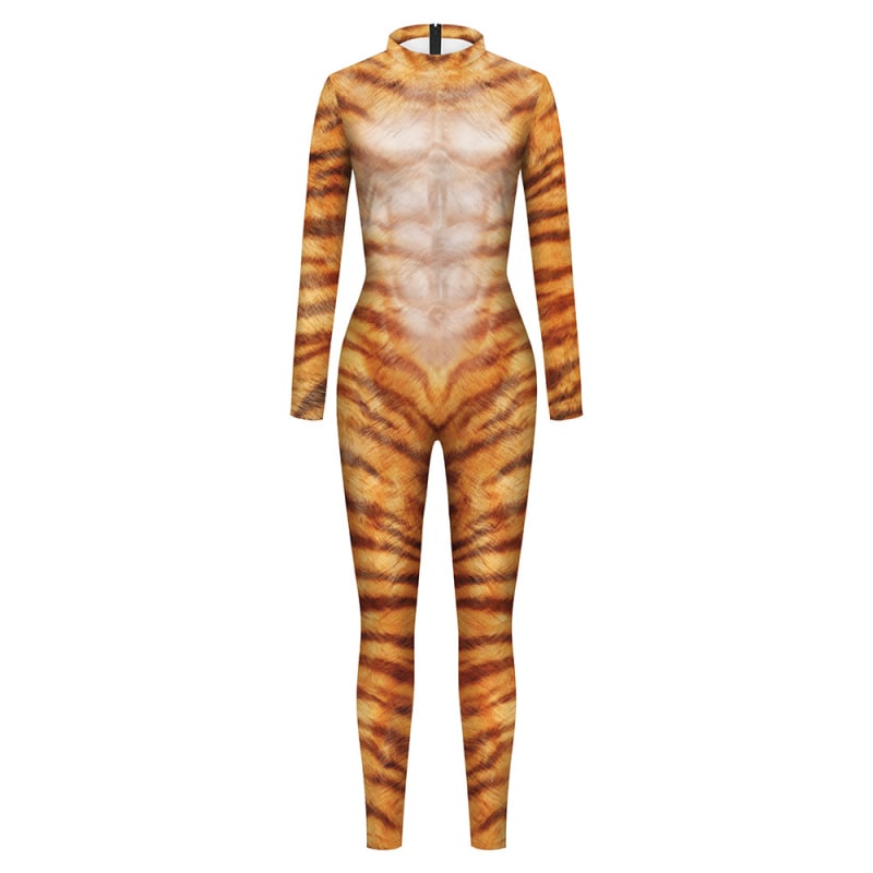 Дамски cosplay гащеризон с леопардов принт и тигрова кожа, полиестер, марка Nadanbao, за игри и роли в аниме