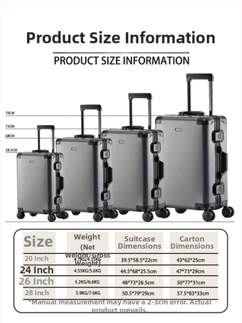 Putni kofer od aluminijsko-magnezijske legure s TSA zaključavanjem na lozinku, 360° kotači, težina 4,75 kg, unutarnja podstava Peach Skin Velvet