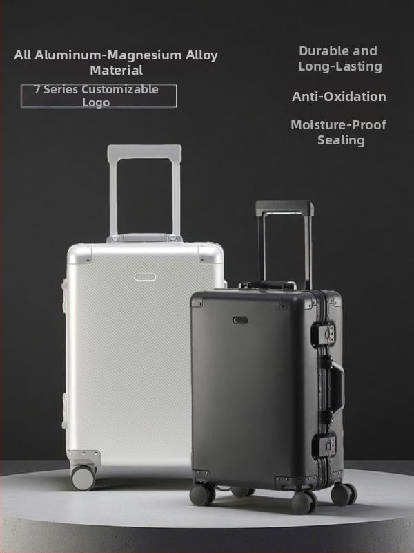 Putni kofer od aluminijsko-magnezijske legure s TSA zaključavanjem na lozinku, 360° kotači, težina 4,75 kg, unutarnja podstava Peach Skin Velvet