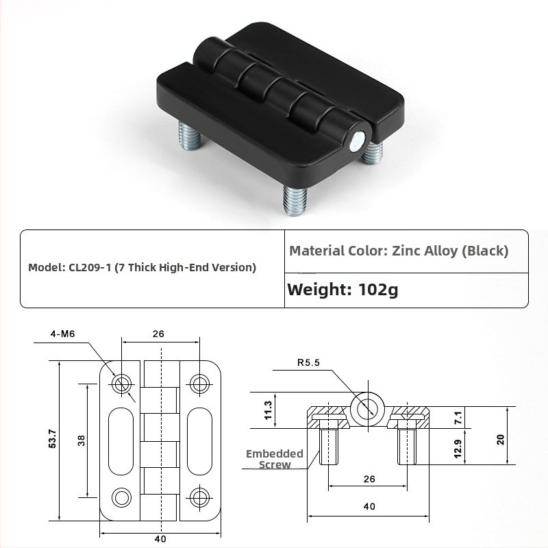 CL209 cinkötvözetű szokványos négyszögletes csukló disztribúciós dobozokhoz — modellek CL209-1, CL209-A, CL209-1C; anyag: cinkötvözet; felületkezelés: elektroplakkolás és polírozás; márka: Chikai