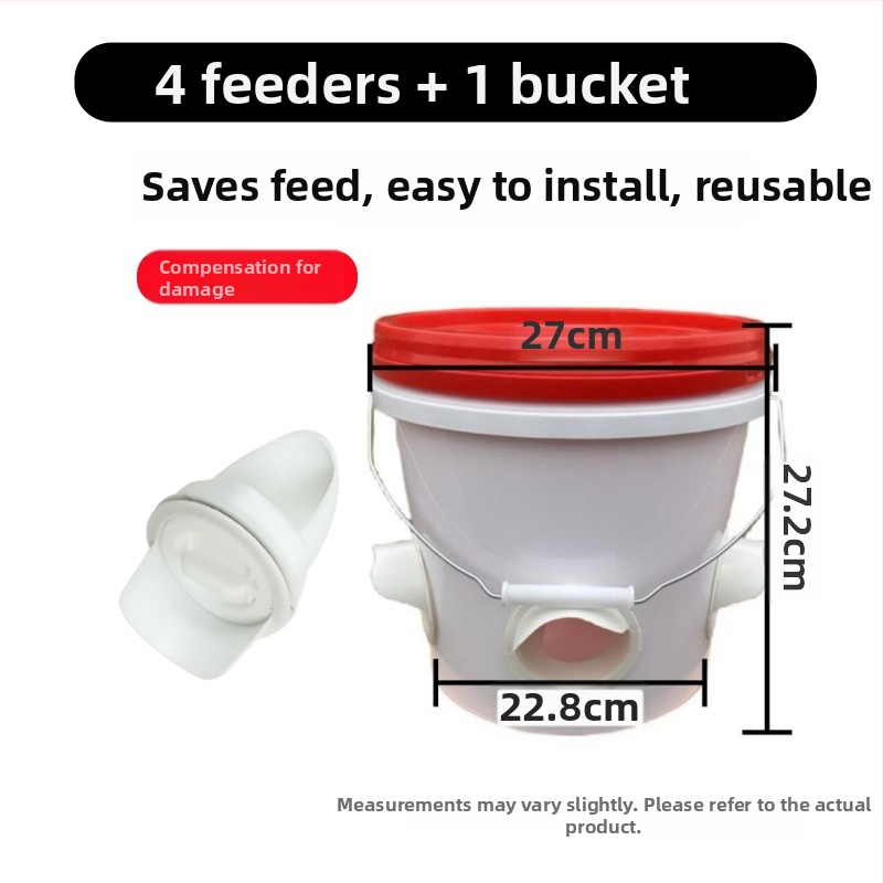 Автоматична хранилка за кокошки с защита от мишки, пластмасова конструкция, пълен комплект за автоматично хранене, подходяща за аквариум