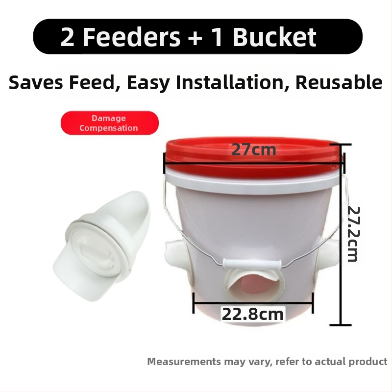 Автоматична хранилка за кокошки с защита от мишки, пластмасова конструкция, пълен комплект за автоматично хранене, подходяща за аквариум