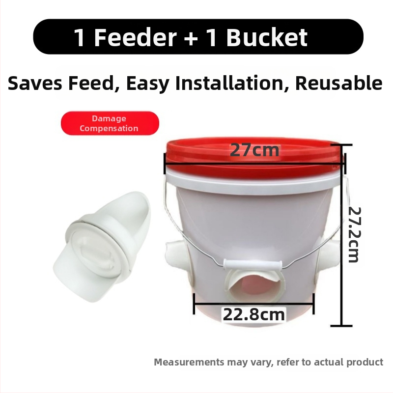 Автоматична хранилка за кокошки с защита от мишки, пластмасова конструкция, пълен комплект за автоматично хранене, подходяща за аквариум