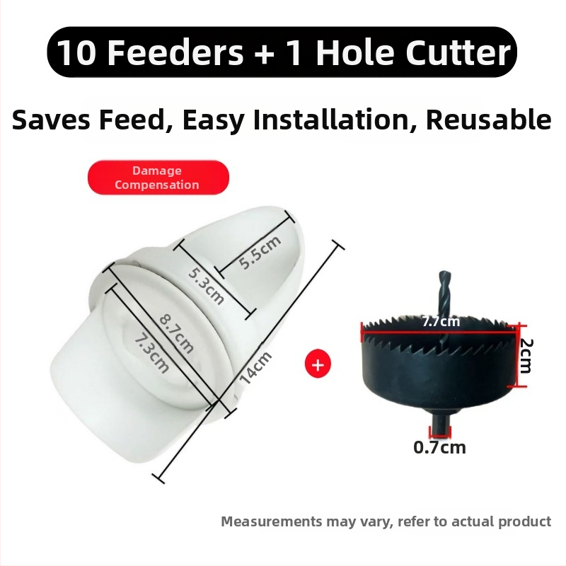 Автоматична хранилка за кокошки с защита от мишки, пластмасова конструкция, пълен комплект за автоматично хранене, подходяща за аквариум