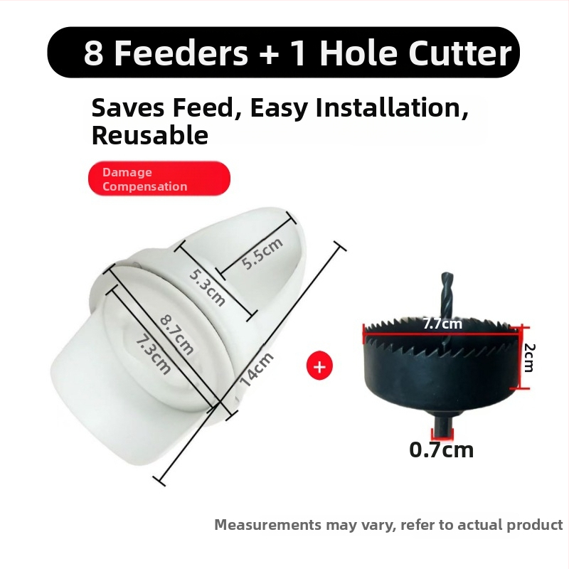 Автоматична хранилка за кокошки с защита от мишки, пластмасова конструкция, пълен комплект за автоматично хранене, подходяща за аквариум