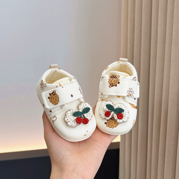 Cipele za prvi korak beba – pamučni gornji dio, gumena potplata, Velcro zatvarač, protivuklizne, unisex
