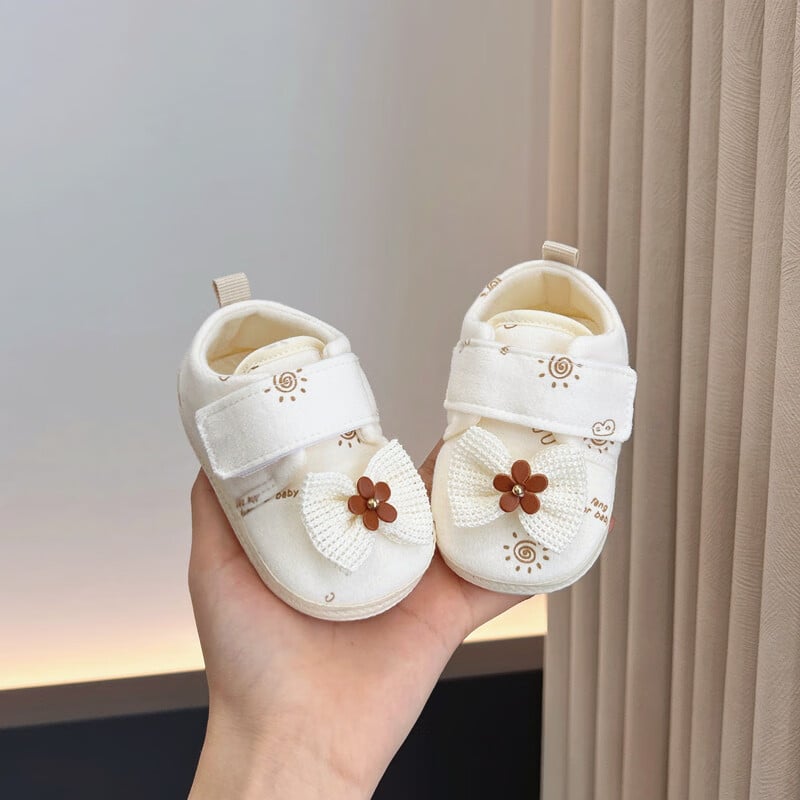 Cipele za prvi korak beba – pamučni gornji dio, gumena potplata, Velcro zatvarač, protivuklizne, unisex