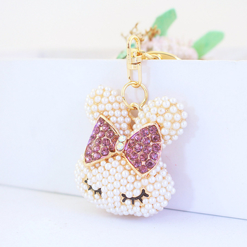 Kljucni lanac s preslatkom glavom zeca, cinkovo legura, pojedinačno zapakirano, od Kuxi jewelry