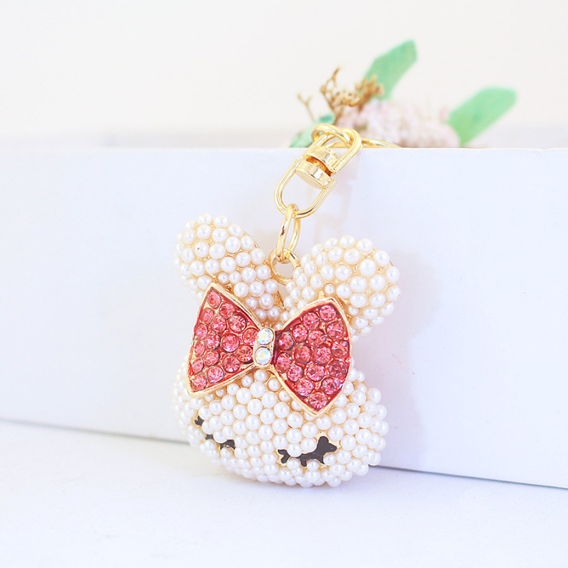 Kljucni lanac s preslatkom glavom zeca, cinkovo legura, pojedinačno zapakirano, od Kuxi jewelry