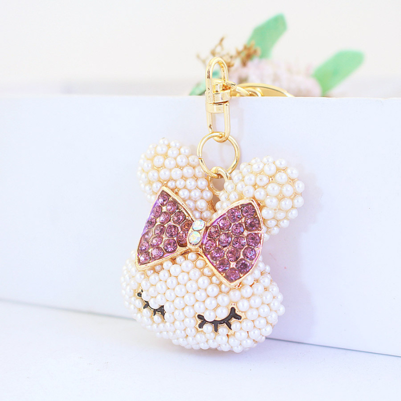 Kljucni lanac s preslatkom glavom zeca, cinkovo legura, pojedinačno zapakirano, od Kuxi jewelry