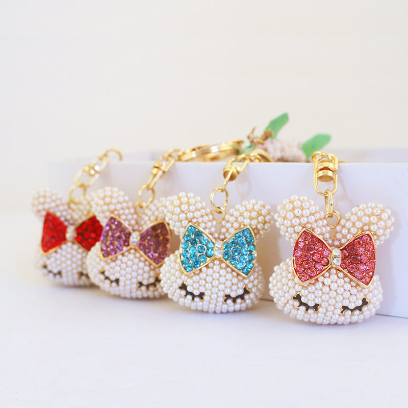 Kljucni lanac s preslatkom glavom zeca, cinkovo legura, pojedinačno zapakirano, od Kuxi jewelry