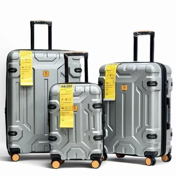 Trodijelni set putnih kofera s tvrdim ABS+PC kućištem, kapacitet 56–75 L, TSA zaključavanje, okretni kotači, proširivi