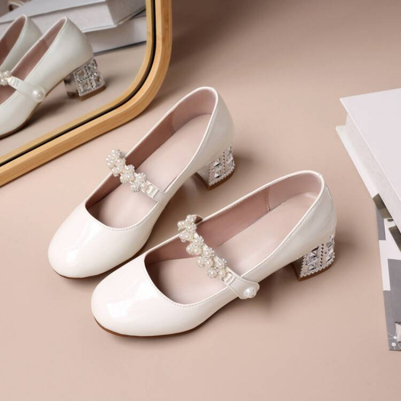 Dievčenské topánky s prackou, britský školský štýl, mäkká podrážka, PU vrchný diel, kožená výstelka, všetky ročné obdobia