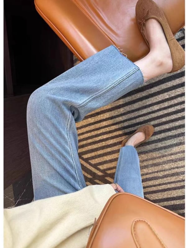 Τζιν εγκυμοσύνης από βαμβάκι με ελαστικότητα τετραπλής κατεύθυνσης και στήριξη κοιλιάς, φαρδιά γραμμή, 70-80% βαμβάκι