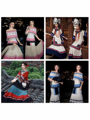 Yi etnički studijski kostim za foto snimanje - poliester na pozornicu odjeća za žene 18–24, proljeće 2025