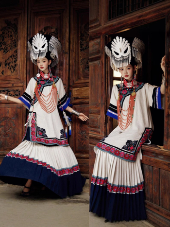 Yi etnički studijski kostim za foto snimanje - poliester na pozornicu odjeća za žene 18–24, proljeće 2025