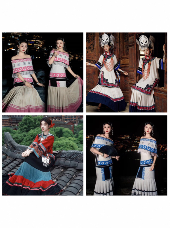 Yi etnički studijski kostim za foto snimanje - poliester na pozornicu odjeća za žene 18–24, proljeće 2025