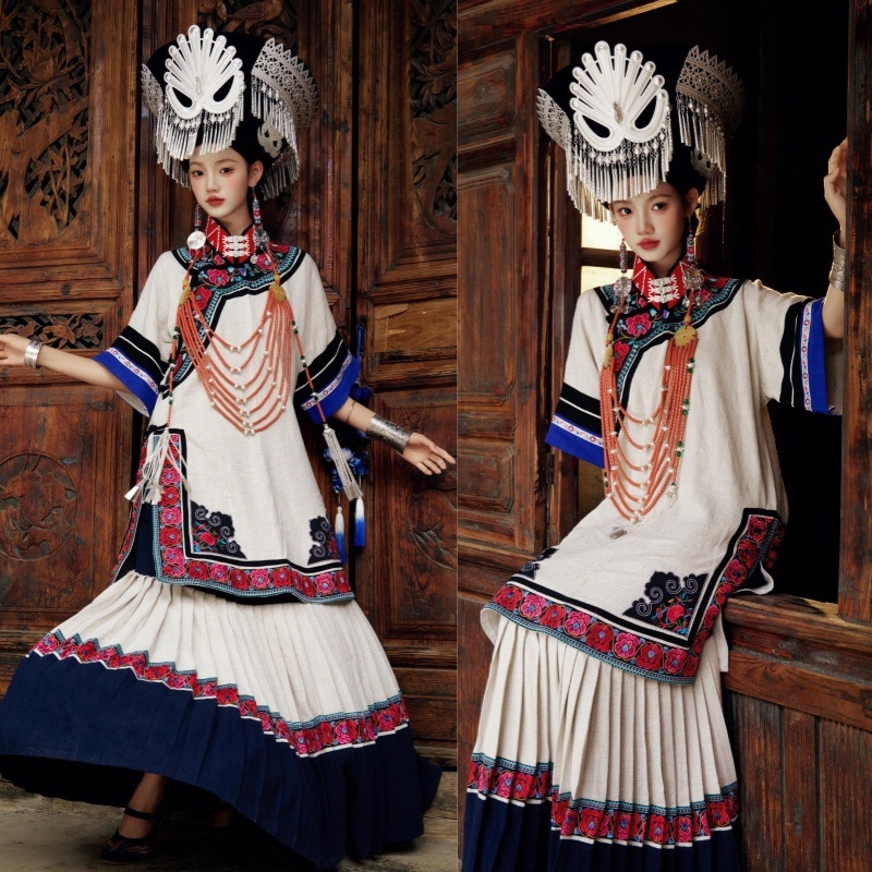 Yi etnički studijski kostim za foto snimanje - poliester na pozornicu odjeća za žene 18–24, proljeće 2025