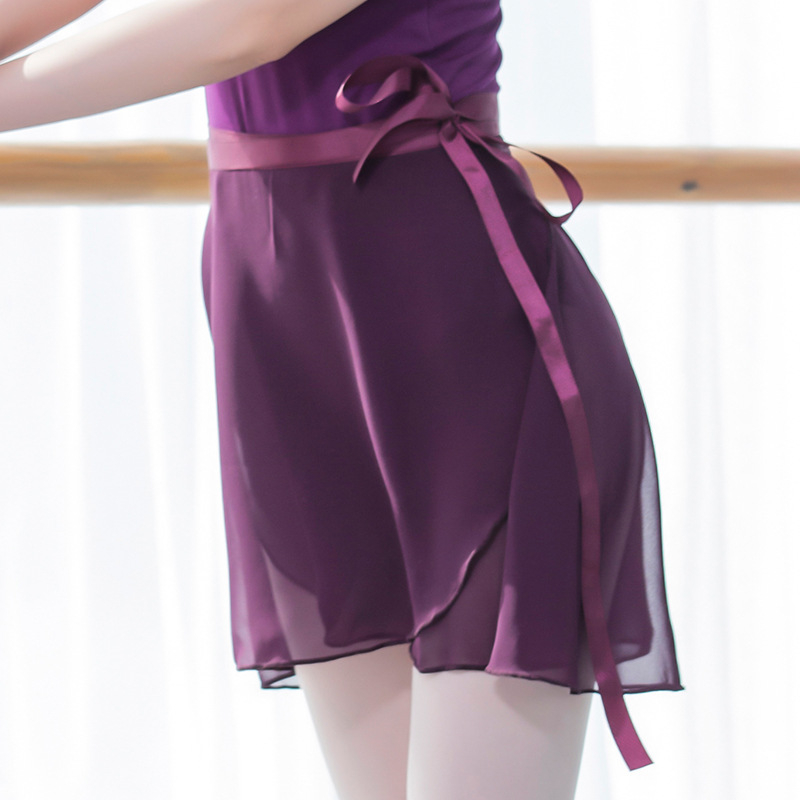 Ženska baletna suknja za odrasle, jednodijelna mrežasta suknja s vezicom, vanjski materijal 95% poliester, podstava šifon