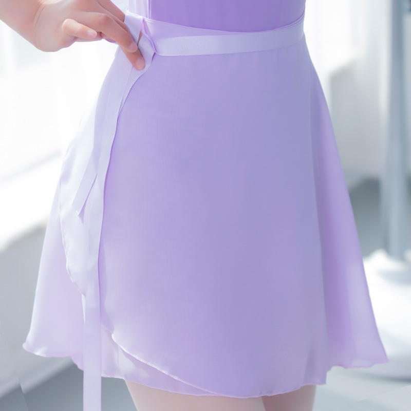 Ženska baletna suknja za odrasle, jednodijelna mrežasta suknja s vezicom, vanjski materijal 95% poliester, podstava šifon