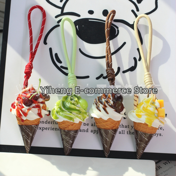 Kljucni lanac s pamukom, Ice Cream Pendant i Fruit Egg Tart Model, moderni umjetnički stil, neovisno pakiranje, BGL-GS