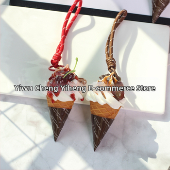Kljucni lanac s pamukom, Ice Cream Pendant i Fruit Egg Tart Model, moderni umjetnički stil, neovisno pakiranje, BGL-GS