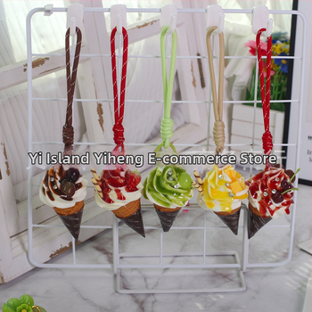 Kljucni lanac s pamukom, Ice Cream Pendant i Fruit Egg Tart Model, moderni umjetnički stil, neovisno pakiranje, BGL-GS