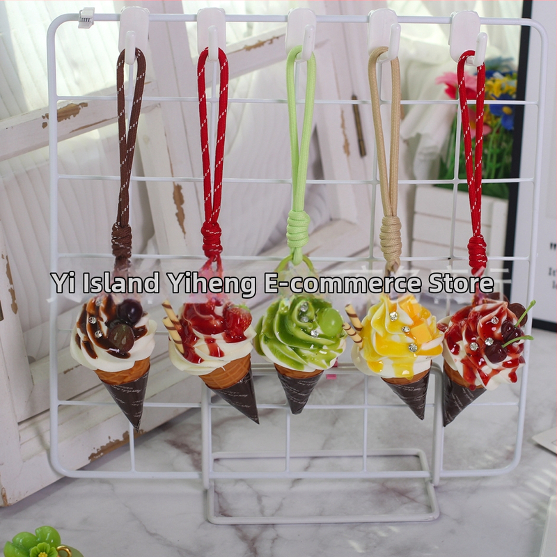 Kljucni lanac s pamukom, Ice Cream Pendant i Fruit Egg Tart Model, moderni umjetnički stil, neovisno pakiranje, BGL-GS