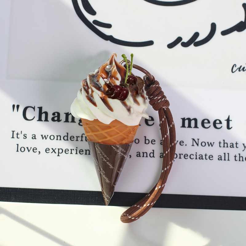 Kljucni lanac s pamukom, Ice Cream Pendant i Fruit Egg Tart Model, moderni umjetnički stil, neovisno pakiranje, BGL-GS