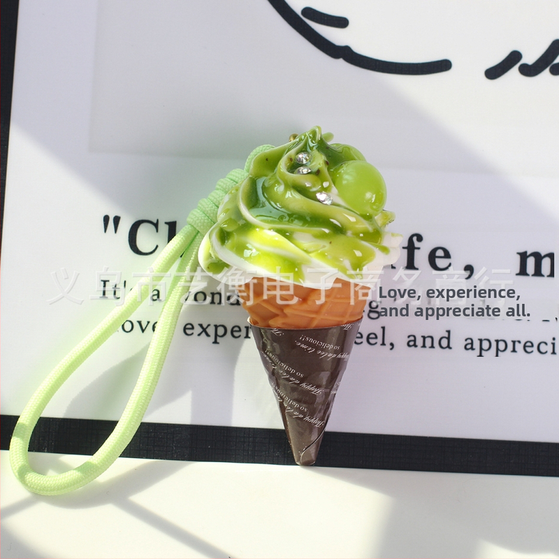 Kljucni lanac s pamukom, Ice Cream Pendant i Fruit Egg Tart Model, moderni umjetnički stil, neovisno pakiranje, BGL-GS