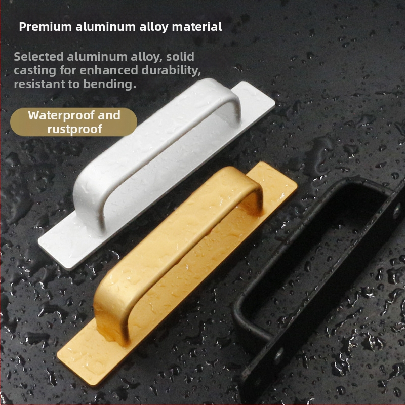 Sukop 41144 posuvná rukoväť na dvere z hliníkovej zliatiny, matný povrch, lepidlo bez vrtania, vhodné pre drevené dvere a sklenné kuchynské skrinky