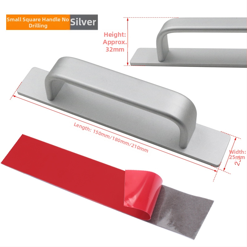 Sukop 41144 плъзгаща се дръжка за врати - алуминиева сплав, матово покритие, монтаж с лепило без пирони, подходяща за плъзгащи врати, дървени врати и стъклени кухненски шкафове