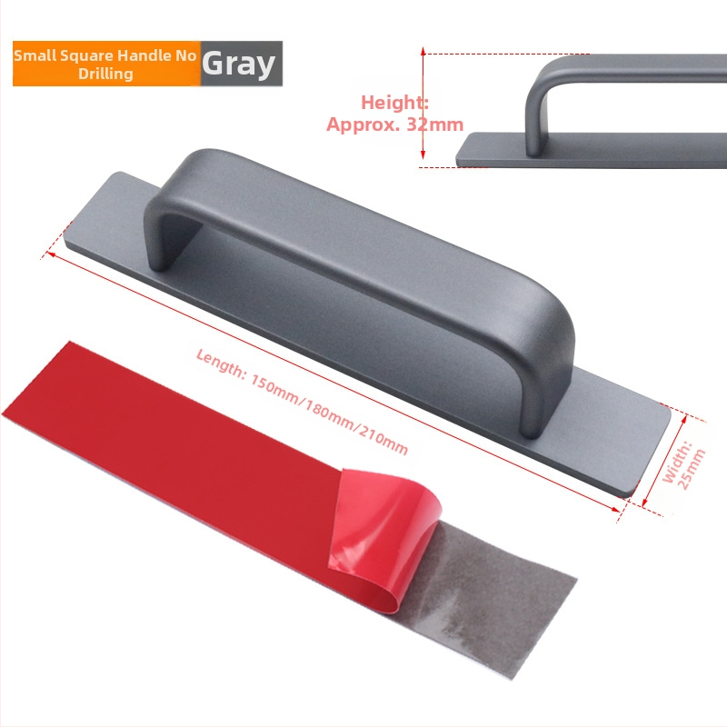 Sukop 41144 плъзгаща се дръжка за врати - алуминиева сплав, матово покритие, монтаж с лепило без пирони, подходяща за плъзгащи врати, дървени врати и стъклени кухненски шкафове