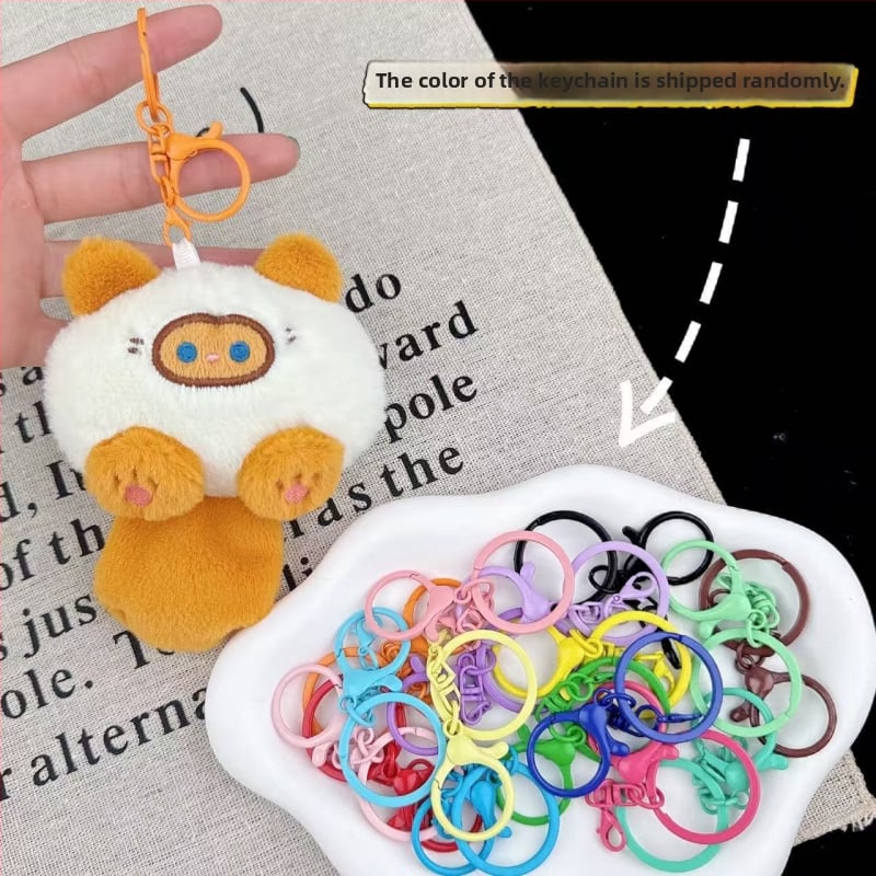 Meisente котешка плюшена ключодържател със писък, дълга опашка, пълнеж PP памук – за възраст 15–35