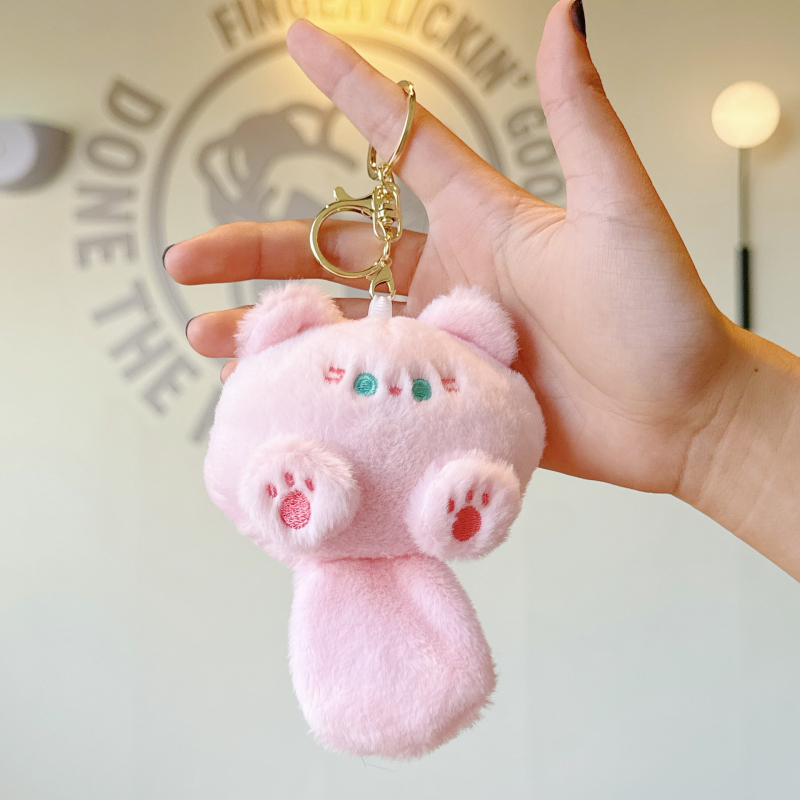 Meisente котешка плюшена ключодържател със писък, дълга опашка, пълнеж PP памук – за възраст 15–35