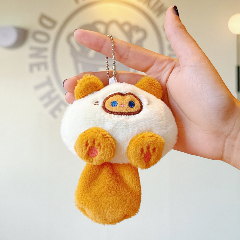 Meisente котешка плюшена ключодържател със писък, дълга опашка, пълнеж PP памук – за възраст 15–35