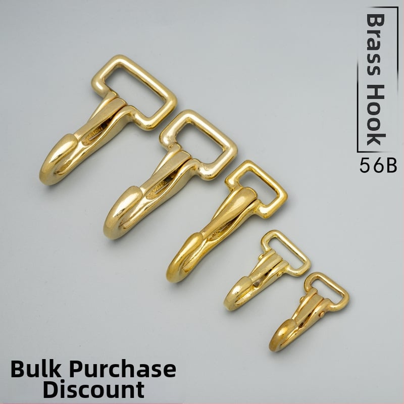 Mosadzový háčik na tašku s prackou - Tuoxin séria 56B, kožené doplnky