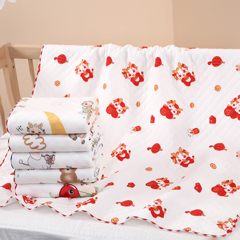 Baby objímajúci quilt s karikatúrnym štýlom, výplň z polyesteru, pletená bavlnená látka, leto, pre dieťa do 1 roka